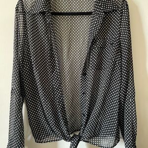 Zac & Rachel Black and White Polka Dot Blouse